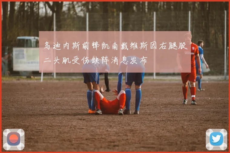 乌迪内斯前锋凯南戴维斯因右腿股二头肌受伤缺阵消息发布